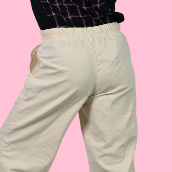 Aerie Me Day Pants Tan Khaki Tie Waist Wide Leg Flare Cotton Soft Relaxed Small - Picture 5 of 14